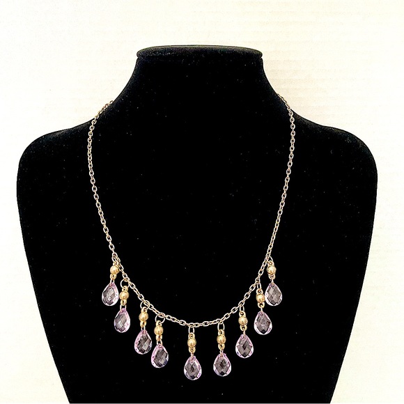 Faceted Lavender Acrylic Bib Necklace - Picture 1 of 4